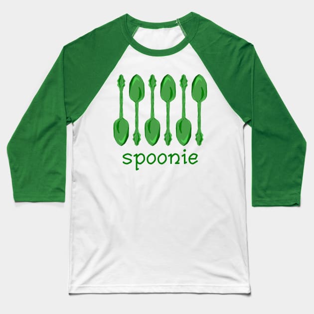 Spoonie (Green) Baseball T-Shirt by KelseyLovelle